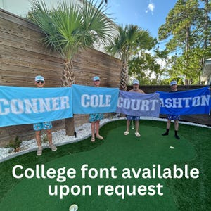 Custom Name Beach Towel Personalized Name Towel Custom Pool Party Favor Name Gift for Kid Teens Beach Party Custom Gift for Her Personalized Guy Trip