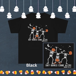 Dancing Skeleton Shirt Youth Bible Verse Halloween Gift Boy Halloween T-shirt Black Youth Halloween Tshirt with skeletons, Comfort Colors, Kids Halloween
