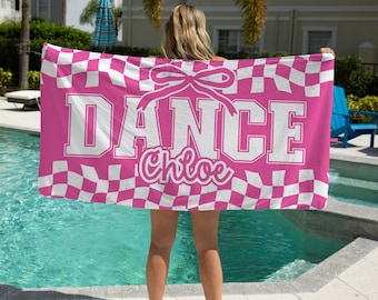 Custom Dance Gift Towel Personalized Dance Towel Coquette Dance School Dance Team Gift Dance Mom Dance Coach Dance Name Dance Beach Towel