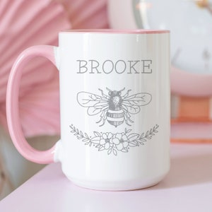 Personalized Bee Mug Custom Name Gift for Mom Bumble Bee Gift Coffee Cup Name Gift for Grandma Bee Keeper Coffee Cup with Name Bumble Bee