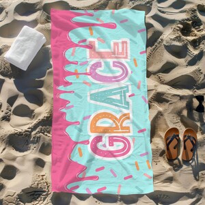 Custom Name Towel Personalized Girl Name Gift for Tween Girl Birthday Gift