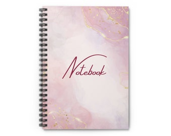 Pinkes Marmor Notizbuch - Lineal