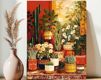 Kit de peinture à numérotation pour plantes d'intérieur botaniques : décoration de jardin d'intérieur à faire soi-même