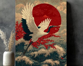 Crane Mount Fuji Paint by Numbers Kit: Japanese Landscape DIY Art