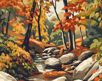 Forest Paint by Numbers Kit: A Relaxing Hobby, mindful gift
