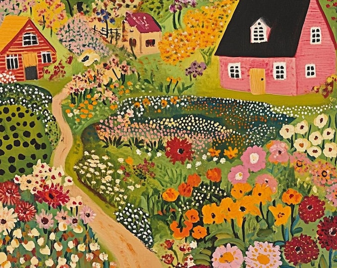 Vintage Garden Paint by Numbers Kit: DIY Wall Art