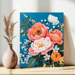 Vintage Flowers Paint by Numbers Kit: Easy Beginner Painting
