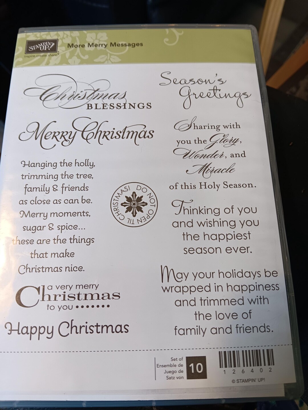 More Merry Messages Stampin up Cling Stamp Box Set - Etsy