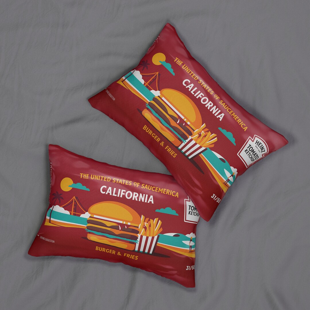 California Heinz Tomato Ketchup Pillow USA Culinary Pillow Etsy