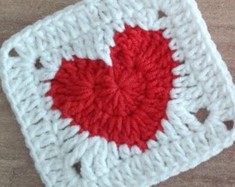Heart Granny Square | Crochet Heart Granny Square Pattern | PDF Crochet Pattern in English & Tutorial