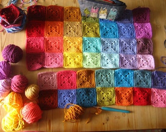Solid Granny Square Pattern Crochet Pattern Easy Beginner Crochet Blanket Building Pattern Crochet Motif PDF Pattern