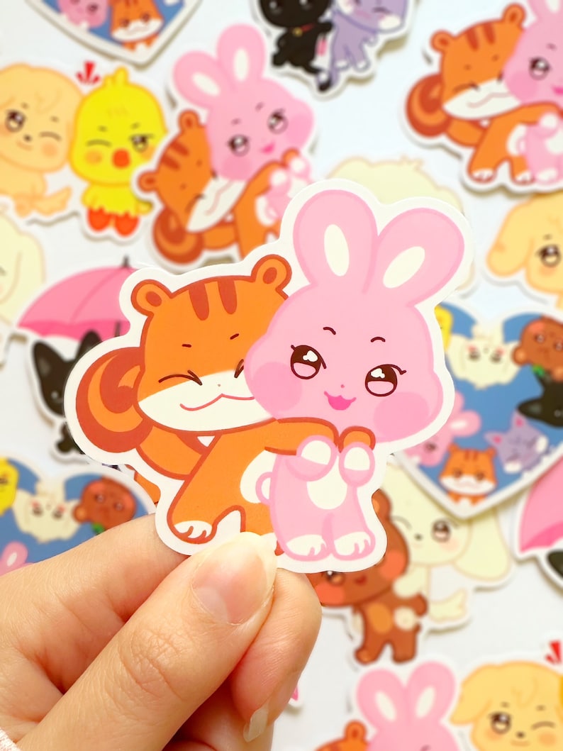 Ateez Unit Aniteez Stickers Cute Woosan, Matz, Yungi, Jongsang & OT8