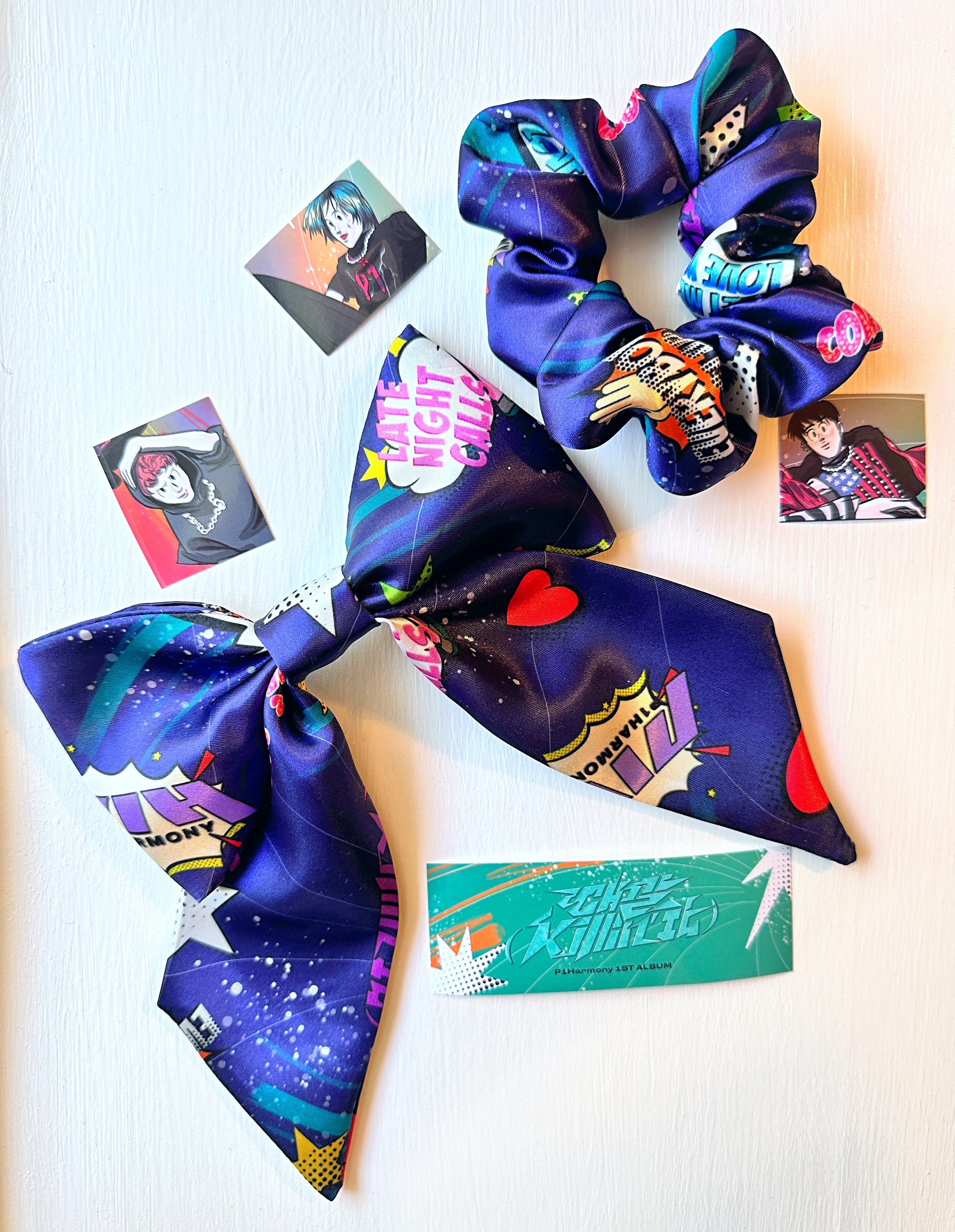 P1Harmony Killin’ It Album Scrunchies and Clip On Hairbows - Handsewn Hair Accessories With Original Design - Gift For P1ece Kpop Fan