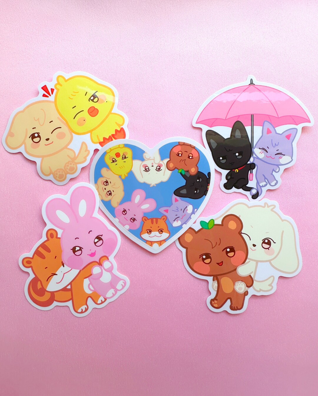 Ateez Unit Aniteez Stickers Cute Woosan, Matz, Yungi, Jongsang & OT8