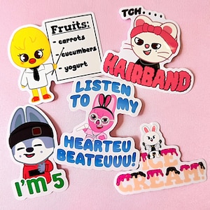 Stray Kids/Skzoo Meme Stickers - Funny Stickers Ft. Felix, Hyunjin, Bangchan, Lee Know & Changbin for Stay Kpop Fans