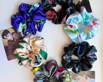 ATEEZ Album Satin Scrunchies - Handsewn Hair Accessories With Original Design - Gift For Atiny Kpop Fans