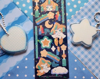 Jirachi Sparkly Deco Sticker Sheet