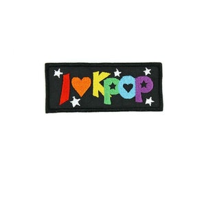I Love Kpop Embroidered Patch, Colorful Iron-On/Sew-On Applique for Music Lovers