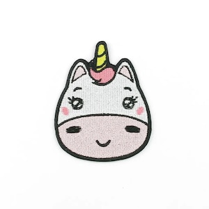 Kawaii Unicorn Embroidered Patch, Cute Iron-On/Sew-On Applique for Clothes