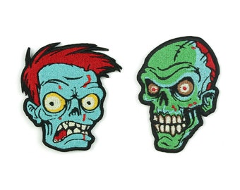 Zombie Bügelbild - gestickte Horror Applikation