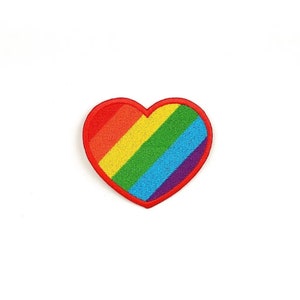 Naszywka haftowana Rainbow Heart, aplikacja do naszycia/naprasowania LGBTQ+ Pride na ubrania