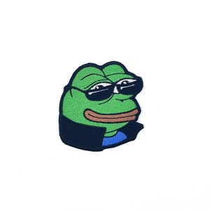 Ez Pepe Emote Embroidered Patch, Funny Iron-On/Sew-On Applique for Gamers
