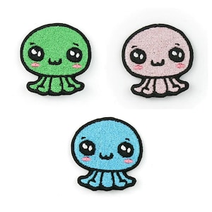 Kawaii Octupus Embroidered Patch, Cute and Colorful Iron-On/Sew-On Applique for Clothes