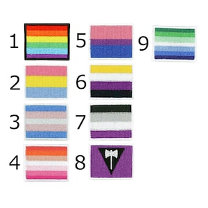 Pride Flags Embroidered Patches, LGBTQ+ Iron-On/Sew-On Applique for Clothes