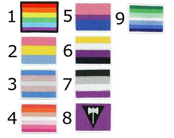 Pride Flags Embroidered Patches, LGBTQ+ Iron-On/Sew-On Applique for Clothes