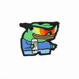 Wicked Pepe Emote Embroidered Patch, Funny Peepo Iron-On/Sew-On Applique for Gamers