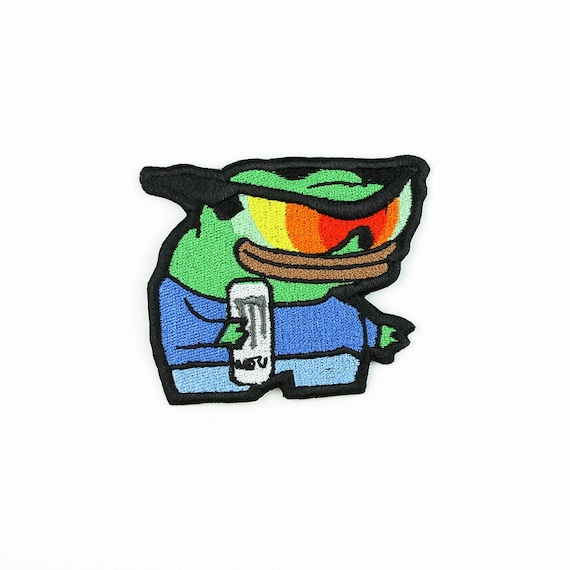 Wicked Pepe Emote Embroidered Patch, Funny Peepo Iron-on/sew-on