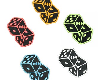 Dice Iron On Patch - Embroidered Applique for Jackets, Backpacks, and Crafts