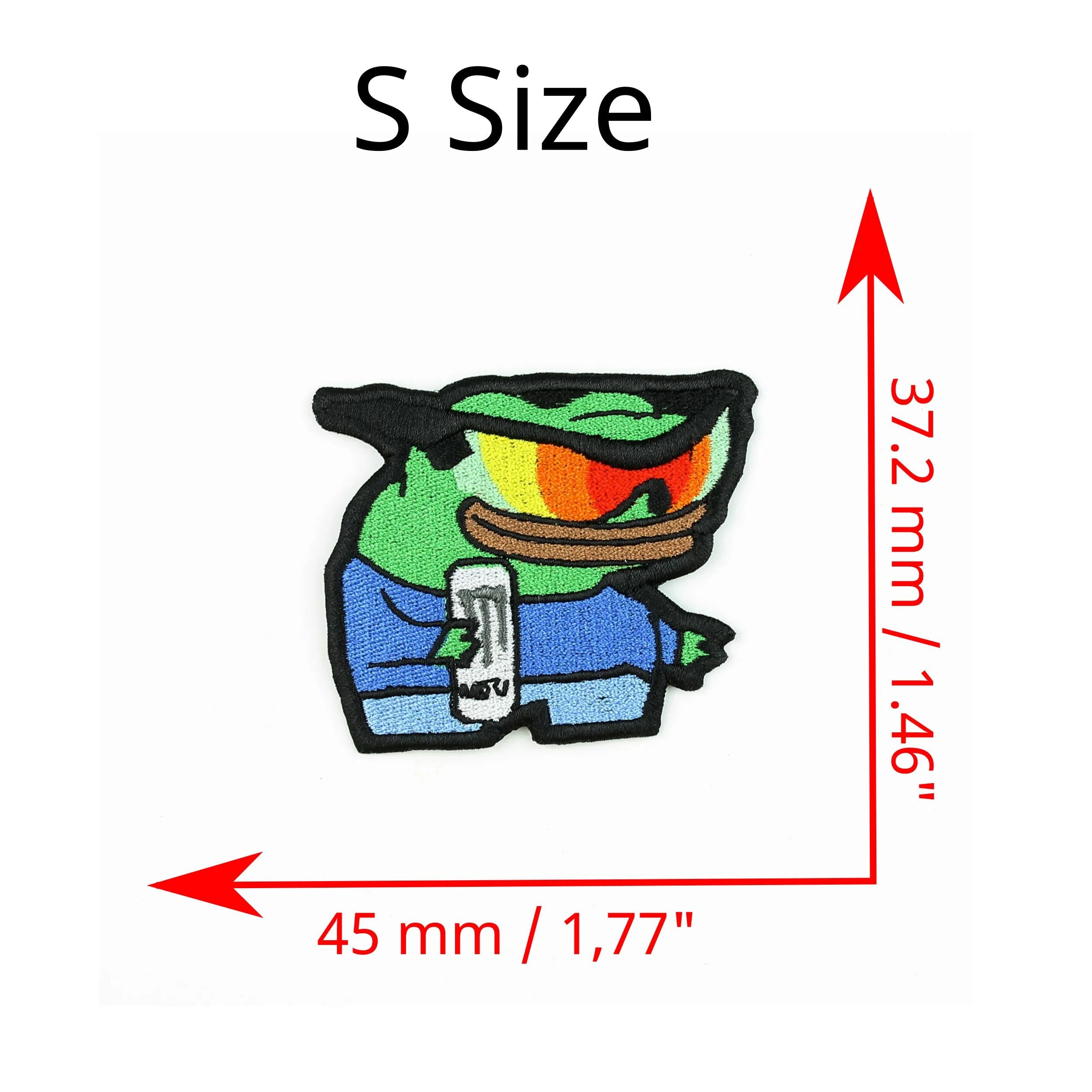 Wicked Pepe Emote Embroidered Patch, Funny Peepo Iron-on/sew-on