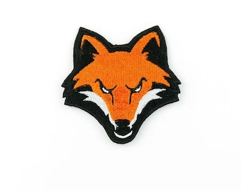 Fox Head Embroidered Patch, Cool Iron-On/Sew-On Applique for Clothes