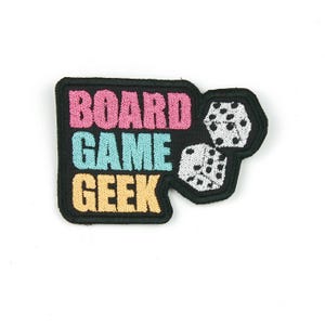 Board Game Geek Embroidered Patch, Cool Iron-On/Sew-On Applique for Clothes