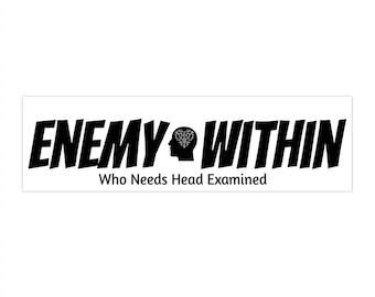 Enemy Within Bumper Sticker - Political Car Decal, Protest Vehicle Magnet, Inspirational Laptop Sticker, Resistance Campaign Bumper Decal,