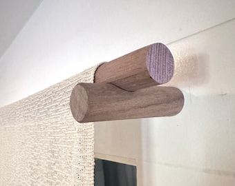 36&quot; Walnut Noren Rod Set, with Holders