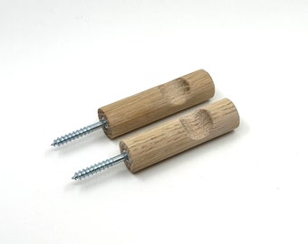 Oak Noren Rod Holder, Set of Brackets