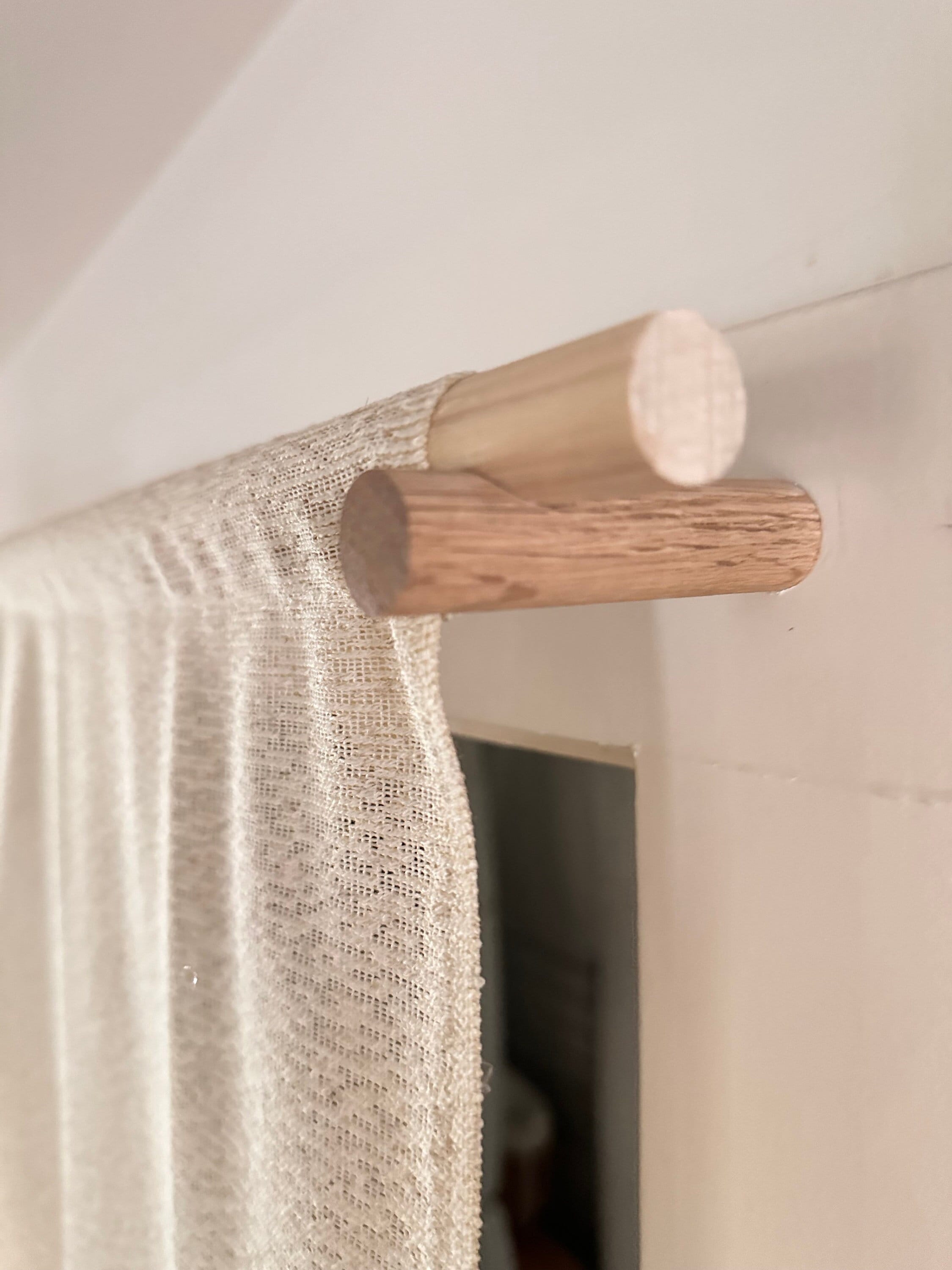 36" Oak Noren Rod Set, with Holders