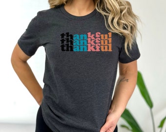 Cute Thanksgiving shirt, turkey day shirt, thankful, cute fall shirt, happy shirt, groovy tee, fall holiday shirt