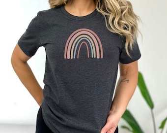 Rainbow shirt, happy tee, boho rainbow, cute shirt, gift for friend, LGBTQ, pride shirt, sweet rainbow shirt