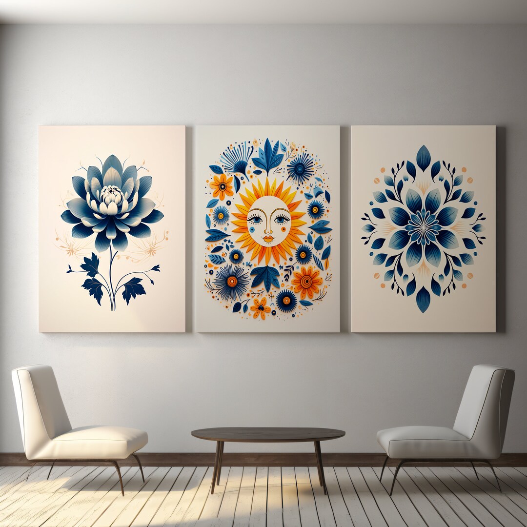 Boho Print Set of 3 Boho Wall Art Exhibition Art Boho Wall Etsy