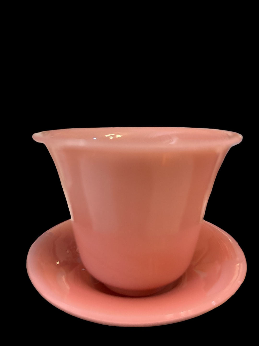 Rare Peking Glass Pink Rose Wine Cup and Saucer Etsy