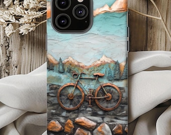 Telefoonhoes fiets, stevige hoes mountainbike, telefoonhoes fietsavontuur, cadeau fietsliefhebber, beschermende smartphonehoes, telefoonhoes reiziger