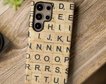 Scrabble Fliesen Handyhülle | Scrabble Pieces Handyhülle, Brettspielhülle, Familienspasshülle, Vintage-Spiel