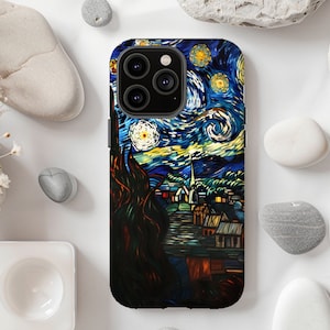 Starry Night Phone Case, Stained Glass Looking Phone Case, Van Gogh Phone Case, Stained Glass Effect Case, Iphone, Samsung, Night Sky Case