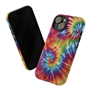 Tie Dye Phone Case, Rainbow Tie Dye Case, Rainbow Phone Case, iPhone 15, Samsung 23, Tie Dye Case, Colorful Phone Case image 3