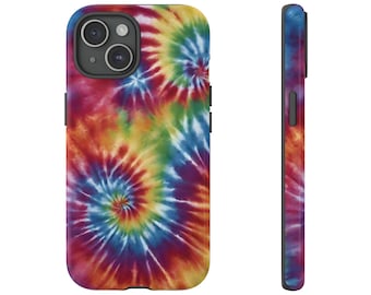 Tie Dye Phone Case, Rainbow Tie Dye Case, Rainbow Phone Case, Iphone 15, Samsung 23, Tie Dye Case, Colorful Phone Case