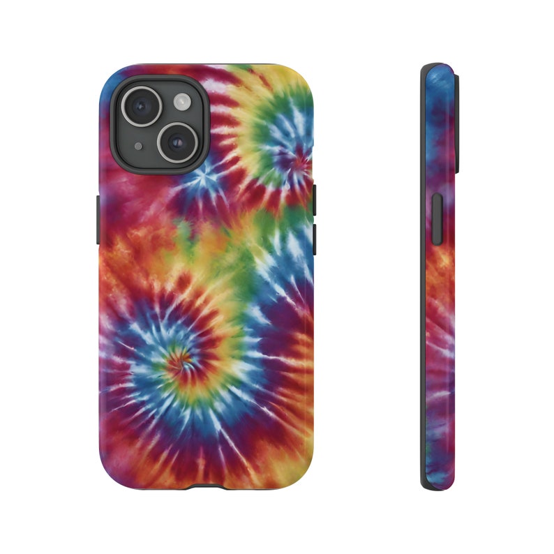 Tie Dye Phone Case, Rainbow Tie Dye Case, Rainbow Phone Case, iPhone 15, Samsung 23, Tie Dye Case, Colorful Phone Case image 1