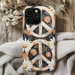 Retro Groovy Phone Case, Retro Peace Sign Phone Case, Peace Sign Phone Case, Iphone, Samsung, Retro Theme Phone Case, Hippie Phone Case